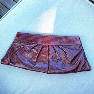 Lauren Merkin clutch in beautiful brown leather.